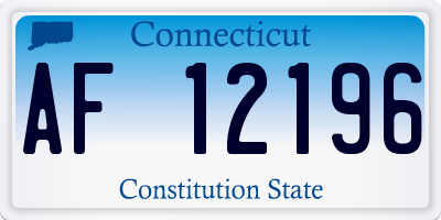 CT license plate AF12196