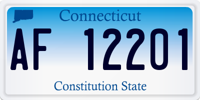 CT license plate AF12201