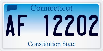 CT license plate AF12202