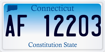 CT license plate AF12203
