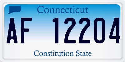 CT license plate AF12204