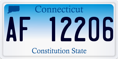 CT license plate AF12206