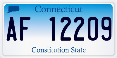 CT license plate AF12209