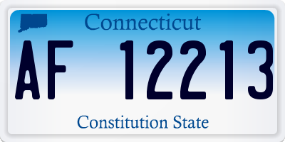 CT license plate AF12213