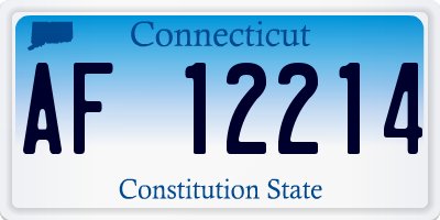 CT license plate AF12214