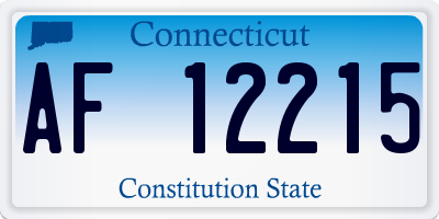 CT license plate AF12215