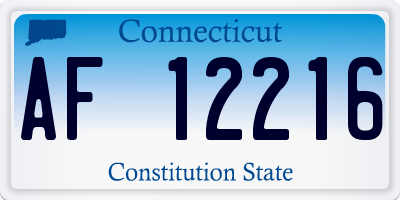 CT license plate AF12216