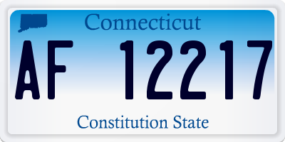 CT license plate AF12217