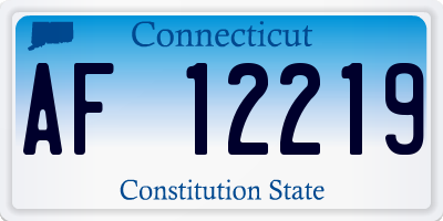 CT license plate AF12219
