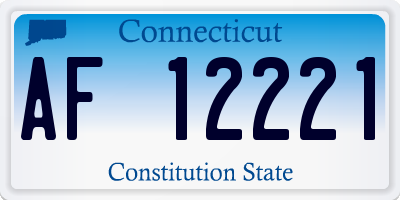 CT license plate AF12221