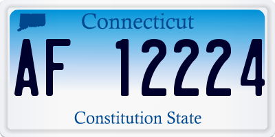 CT license plate AF12224