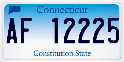 CT license plate AF12225