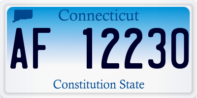 CT license plate AF12230