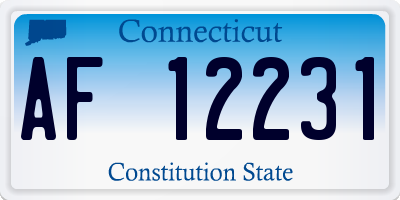 CT license plate AF12231