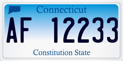 CT license plate AF12233