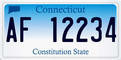 CT license plate AF12234