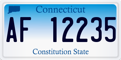 CT license plate AF12235