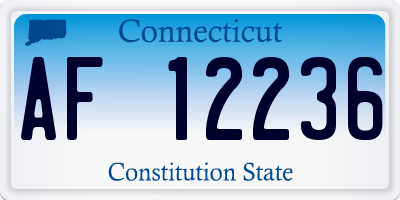 CT license plate AF12236
