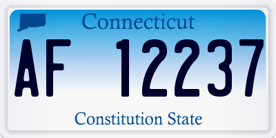 CT license plate AF12237