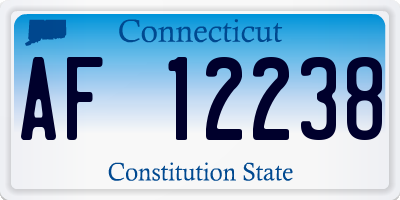 CT license plate AF12238