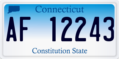 CT license plate AF12243