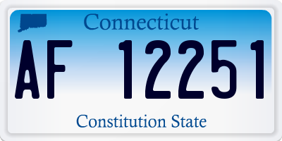 CT license plate AF12251