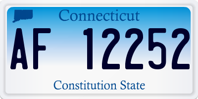 CT license plate AF12252
