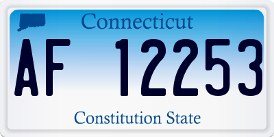 CT license plate AF12253