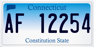CT license plate AF12254