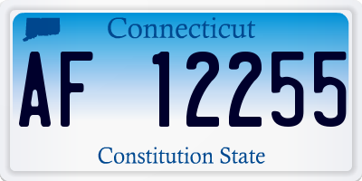 CT license plate AF12255