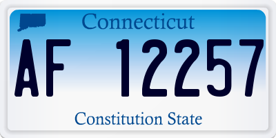 CT license plate AF12257