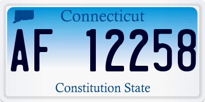 CT license plate AF12258