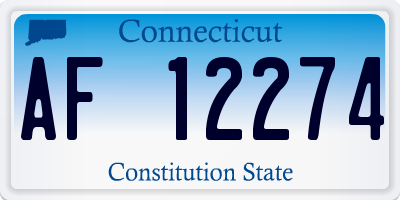 CT license plate AF12274