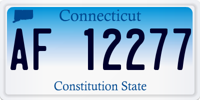 CT license plate AF12277