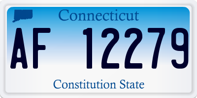 CT license plate AF12279