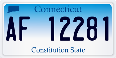 CT license plate AF12281