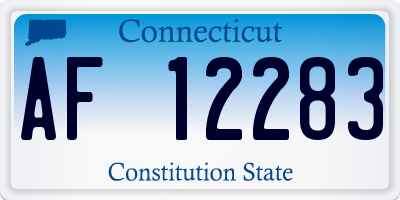 CT license plate AF12283