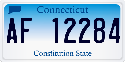 CT license plate AF12284