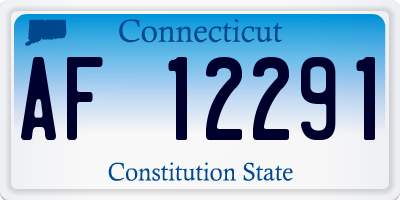 CT license plate AF12291