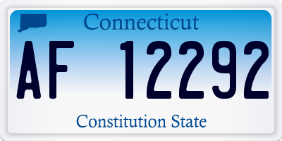 CT license plate AF12292