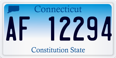 CT license plate AF12294