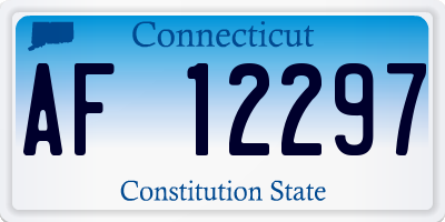 CT license plate AF12297