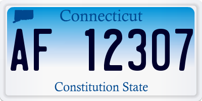 CT license plate AF12307