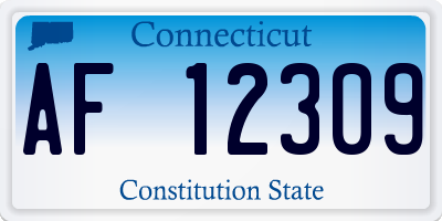 CT license plate AF12309