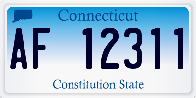 CT license plate AF12311