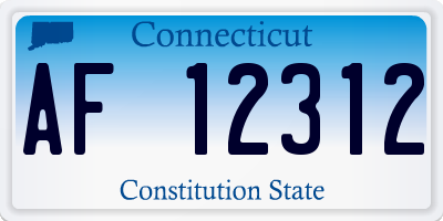 CT license plate AF12312