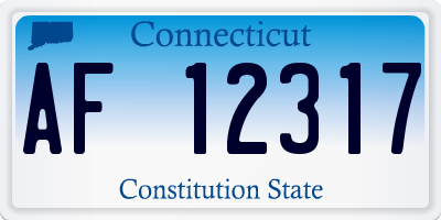 CT license plate AF12317