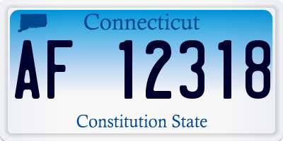 CT license plate AF12318