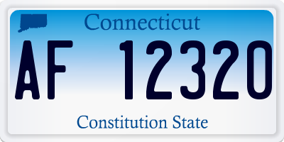 CT license plate AF12320