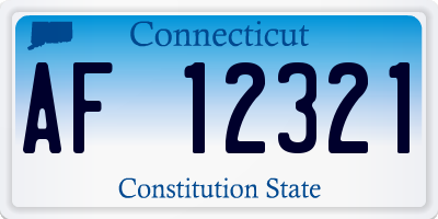 CT license plate AF12321